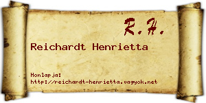 Reichardt Henrietta névjegykártya
